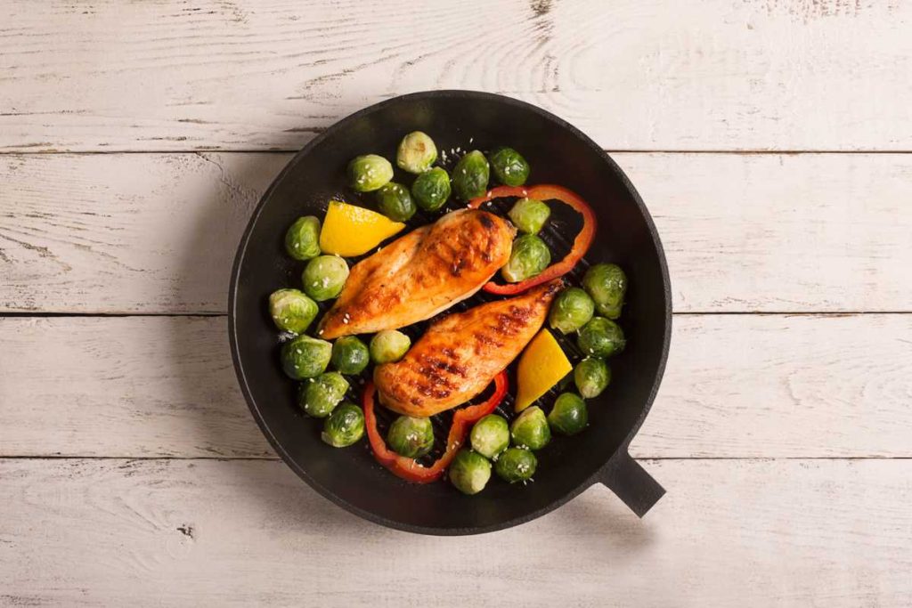 lean protein chicken and brussel sprouts