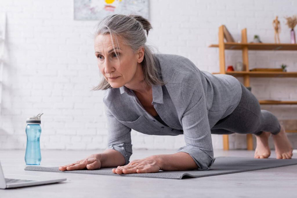 woman doing plank