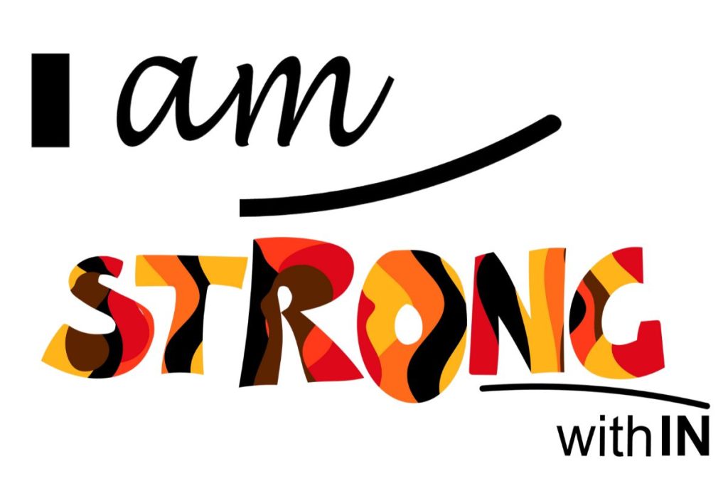 I am strong motivational quote for a positive mindset