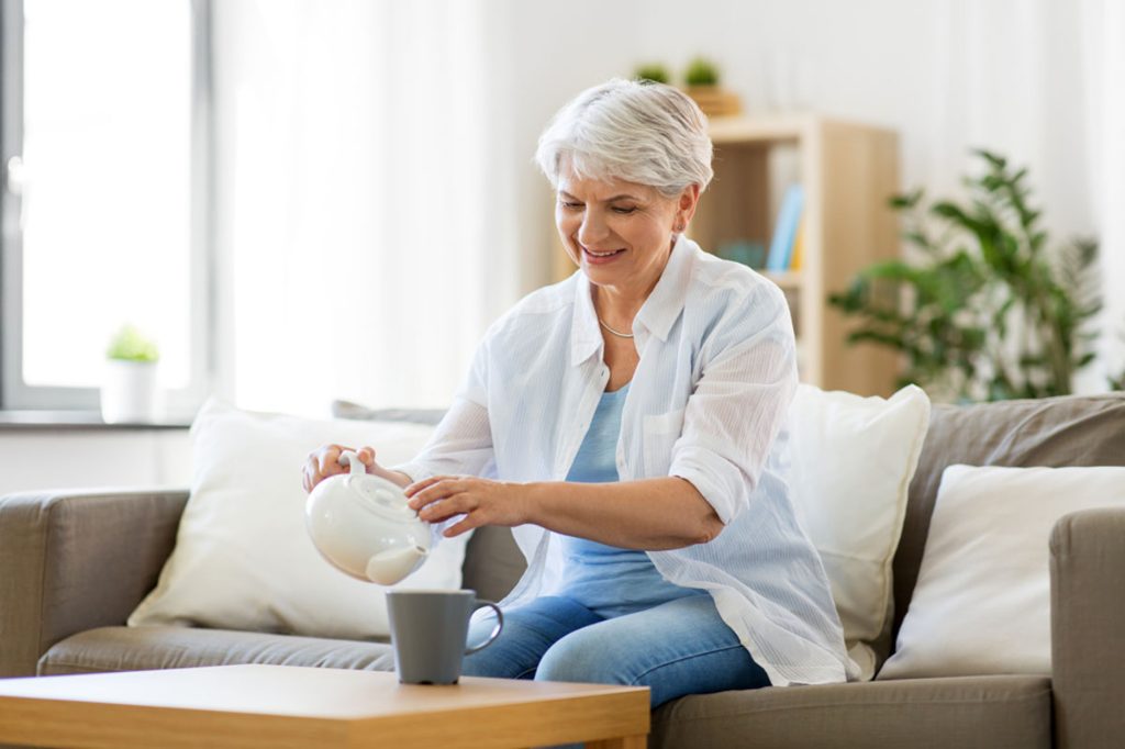 woman drinking tea
