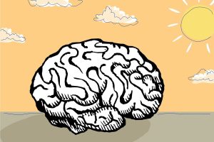 illustration of a brain and sunshine to improve how you feel