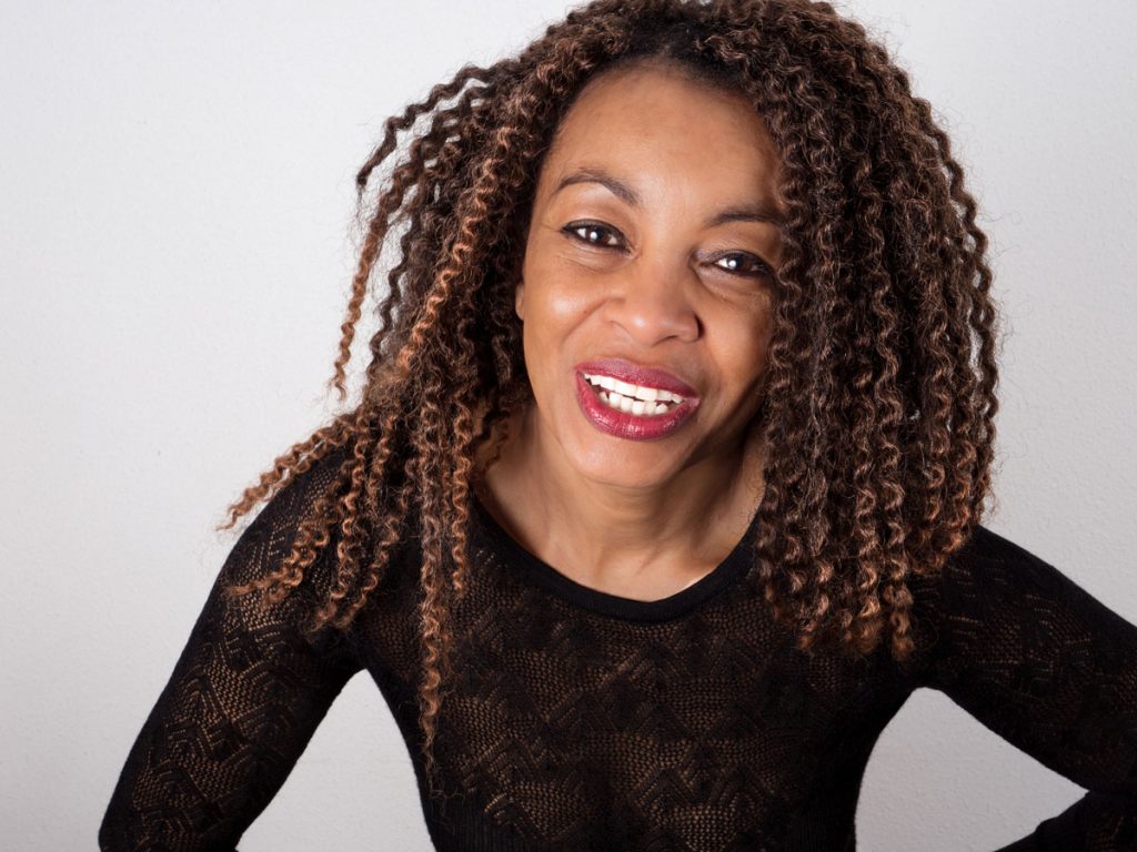 smiling and positive black woman