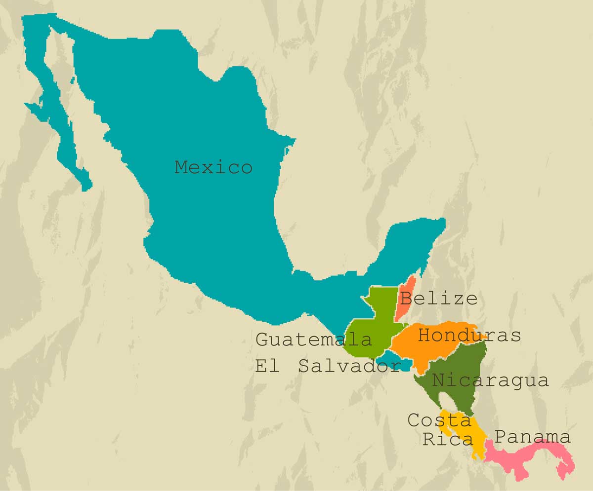 Map of Central America