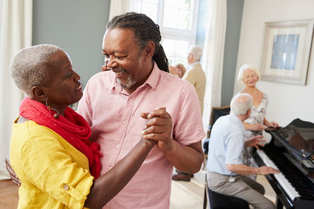 woman dancing with her partner
