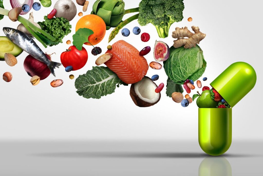 Food as medicine with food coming out of pill
