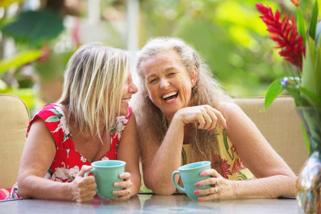 Women laughing and taking care of their health