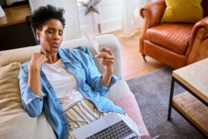 Black woman having a hot flash