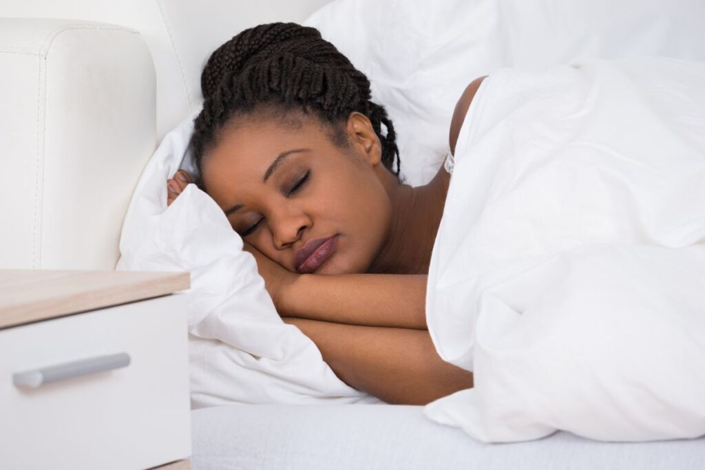 Woman trying to sleep