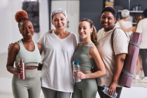 Group of diverse women ready for exercise