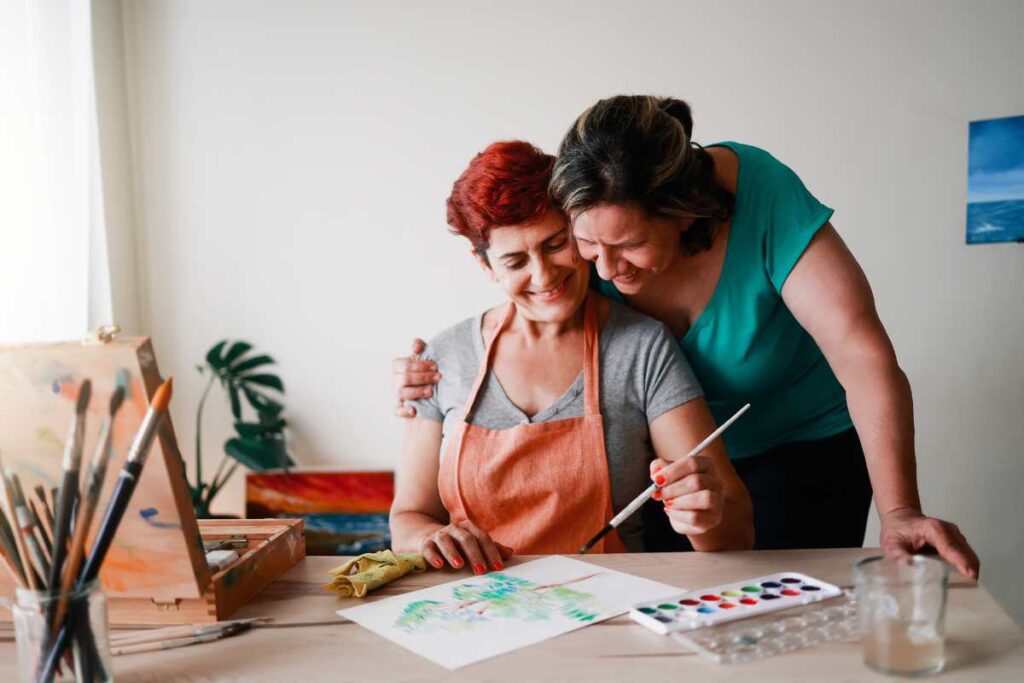 LGBTQIA women painting