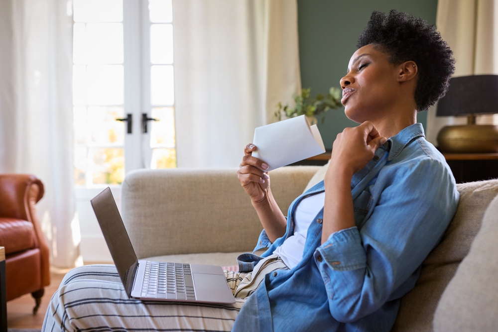 Menopausal woman having a hot flash