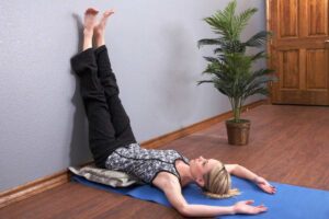 Legs up the wall yoga pose