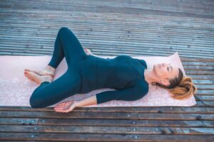 Reclined bound angle pose