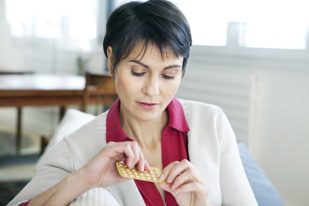 Woman taking non-hormonal medicaiton