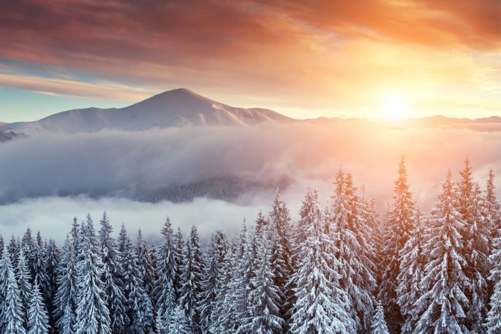 guided imagery for menopause of cold mountain top