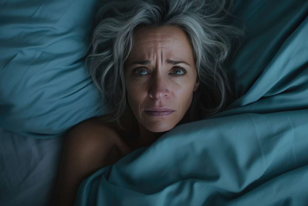 woman stressed out in bed