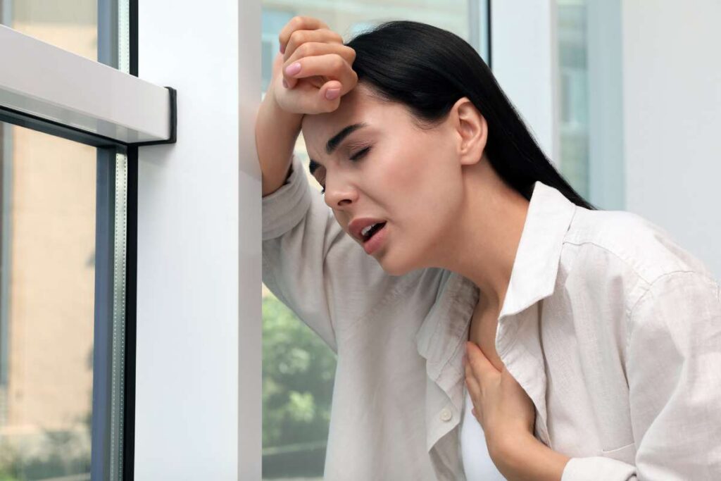 woman having a panic attack