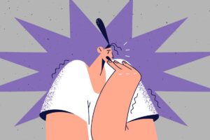 illustration of anxiety and stress in a woman