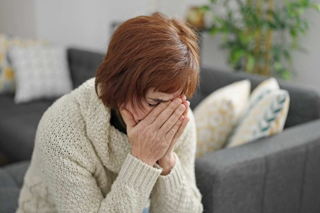 woman in pain due to a UTI